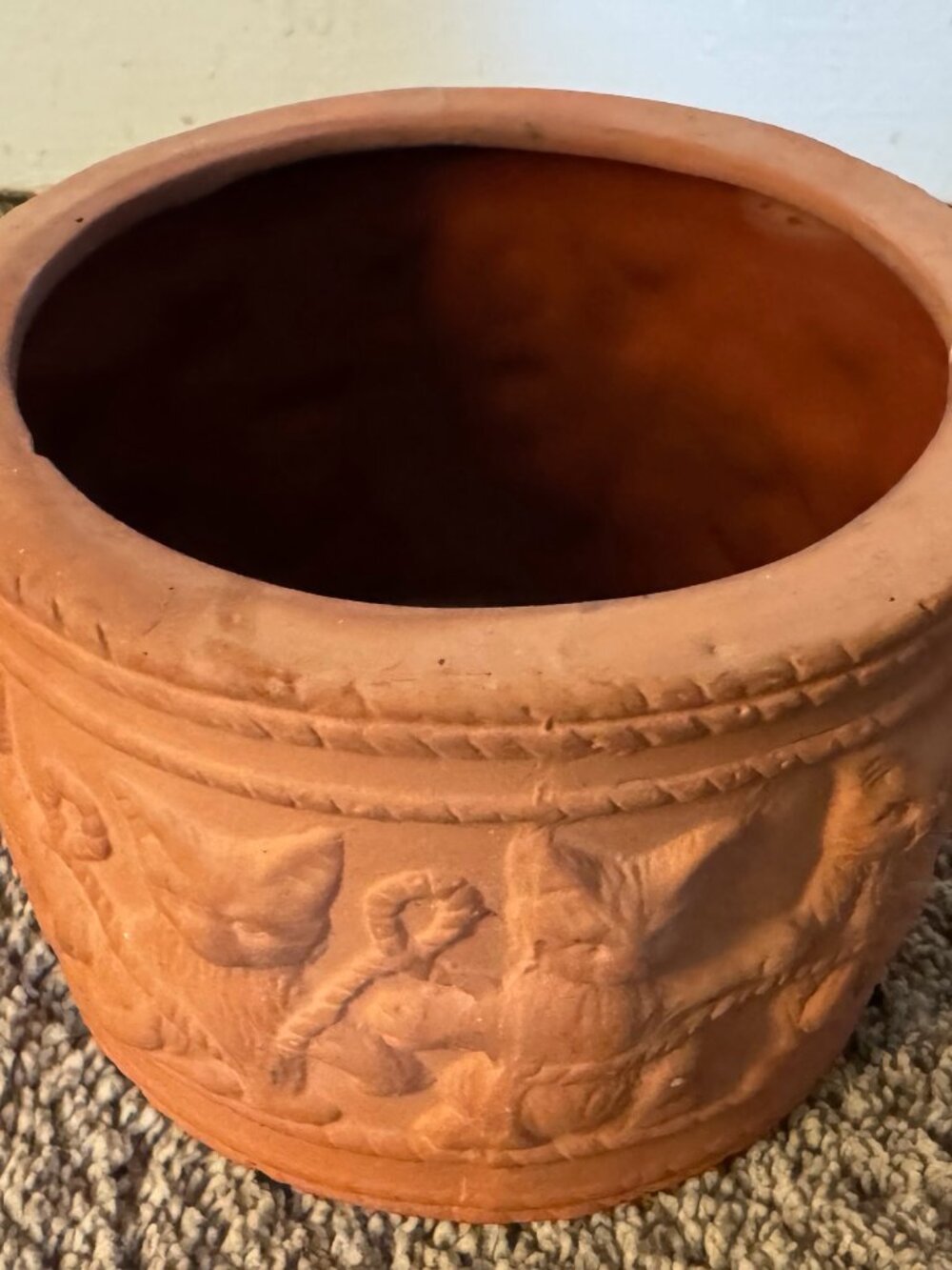 Vintage Terra Cotta Kitten Planter